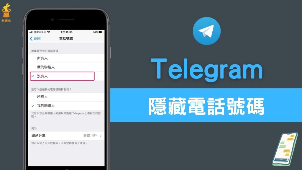Telegram 怎麼隱藏手機號？